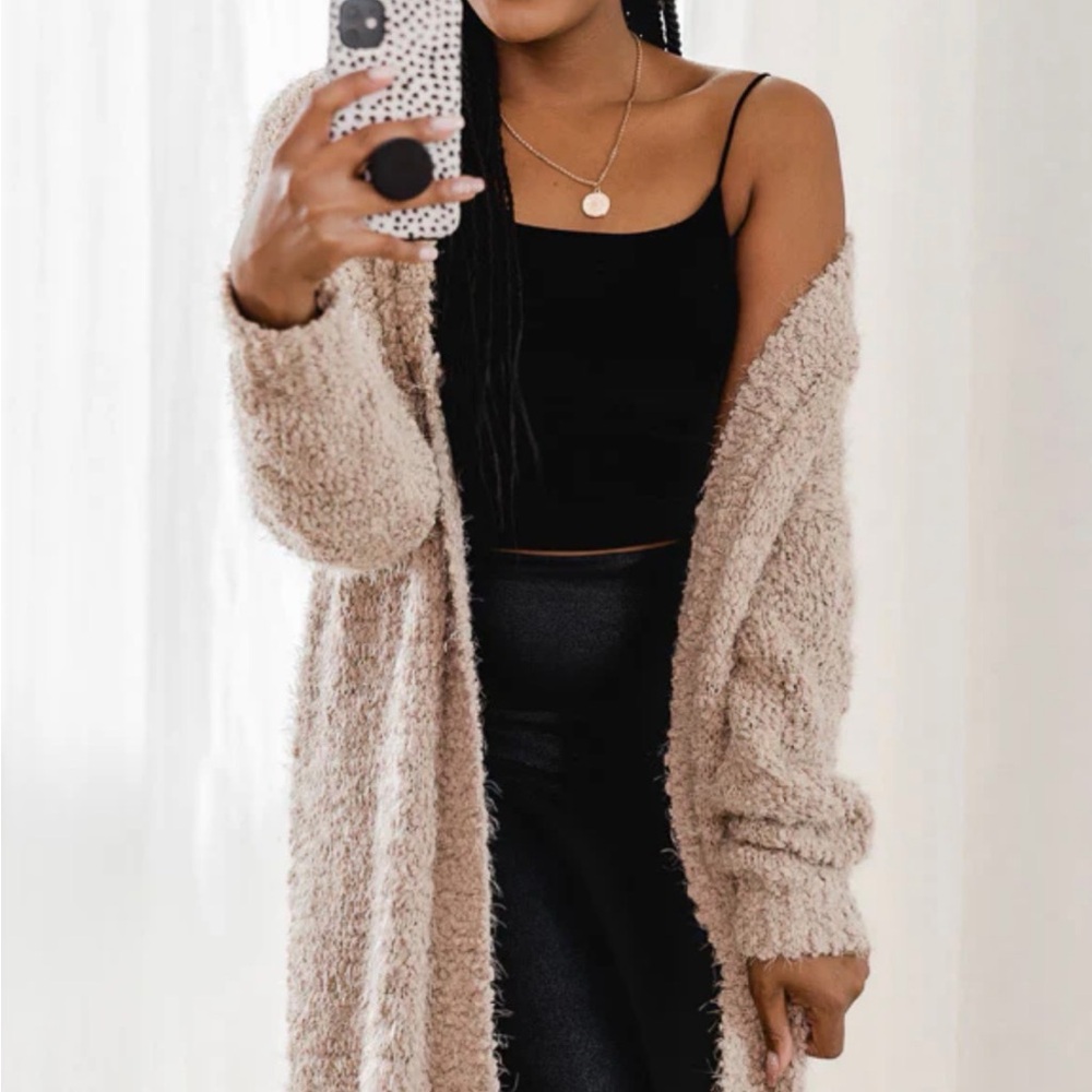 Pink Lilly Cozy Cream cardigan